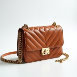 Quilted Crossbody Purse with Gold Chain