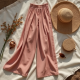 Wide-Leg Palazzo Pants in Pastel Color