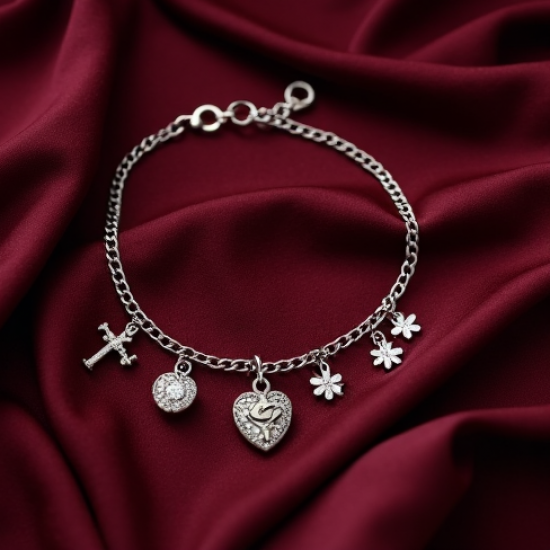 Dainty Charm Bracelet in Antique Finish