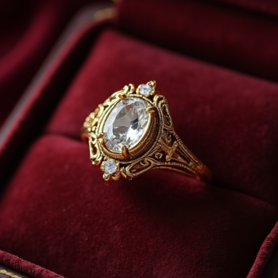 Vintage-Inspired Cocktail Ring in Antique Finish