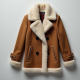 Faux Fur Peacoat with Shearling Trim