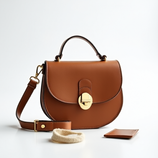 Crossbody Saddle Bag with Twist Lock