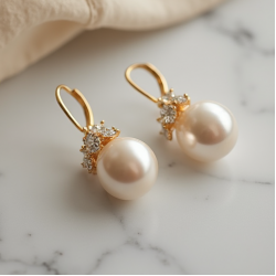 Pearl Accent Drop Earrings with Freshwater Pearl