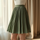 Satin Mini Skirt in Pleated Satin