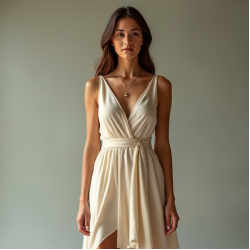 Vintage Wrap Dress with Slit Detail
