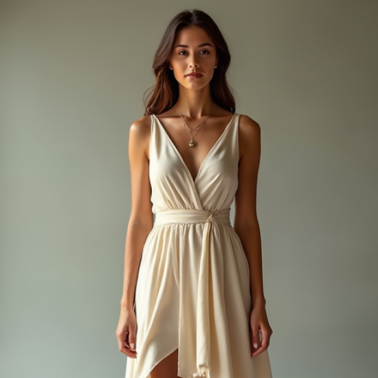 Vintage Wrap Dress with Slit Detail