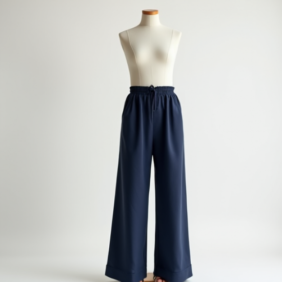 Wide-Leg Trousers with Elastic Waist