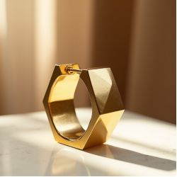 Gold-Plated Hoop Earrings in Geometric Shape