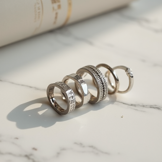 Minimalist Stackable Rings in Geometric Shape