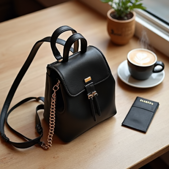 Mini Mini Backpack with Gold Chain
