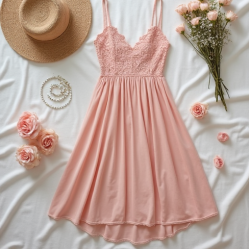 Lace High-Low Dress in Pastel Shades