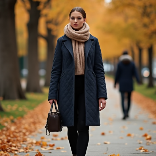 Quilted Cardigan Coat with Belt Closure