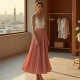 Satin Maxi Skirt in Pleated Satin