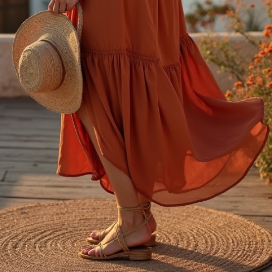 Off-Shoulder Peasant Dress with Backless Design