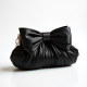 Pleated Clutch Bag with Bow Accent