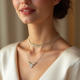 Rhinestone Choker Necklace with Cubic Zirconia