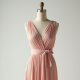 Pleated Wrap Dress in Pastel Shades