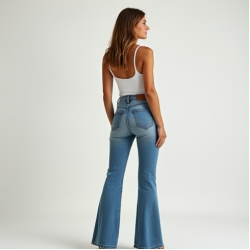Denim Flare Jeans in Light Wash