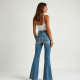 Denim Flare Jeans in Light Wash