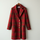 Plaid Cardigan Coat with Notch Lapel