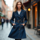 Denim Cardigan Coat with Belt Closure
