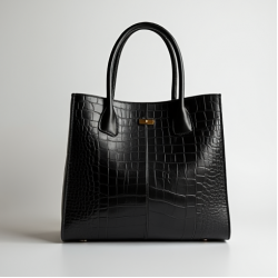 Faux Leather Tote Bag in Crocodile Pattern