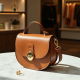 Crossbody Saddle Bag with Twist Lock