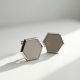Silver-Tone Hoop Earrings in Geometric Shape