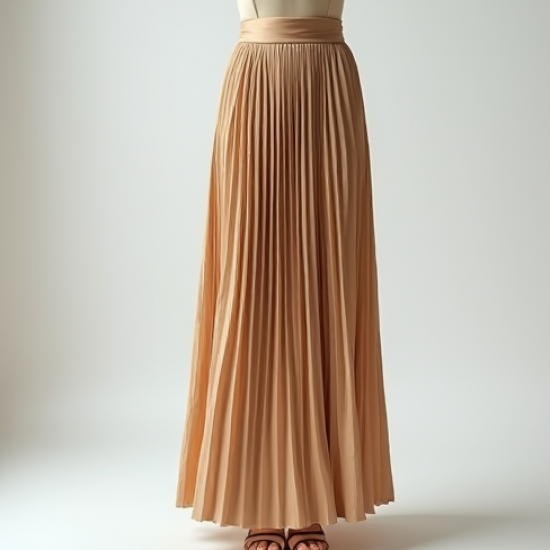 Wrap Maxi Skirt in Pleated Satin