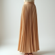 Wrap Maxi Skirt in Pleated Satin