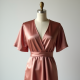 Satin Wrap Top with Keyhole Back