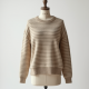 Striped Knit Sweater Top in Solid Neutral