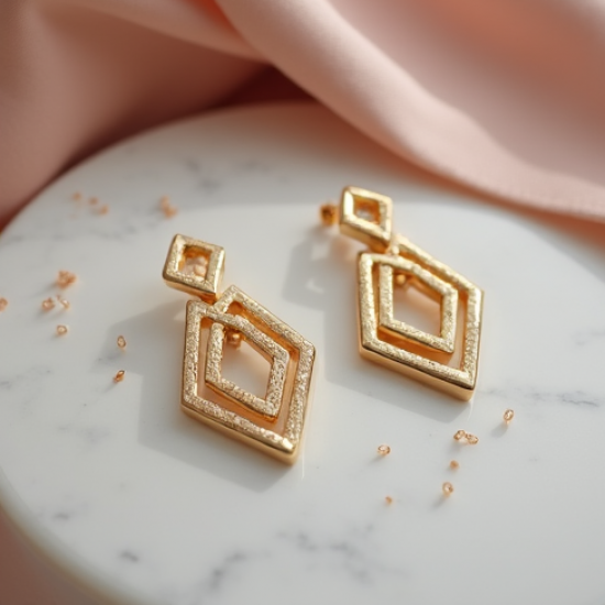 Geometric Drop Earrings in Geometric Shape