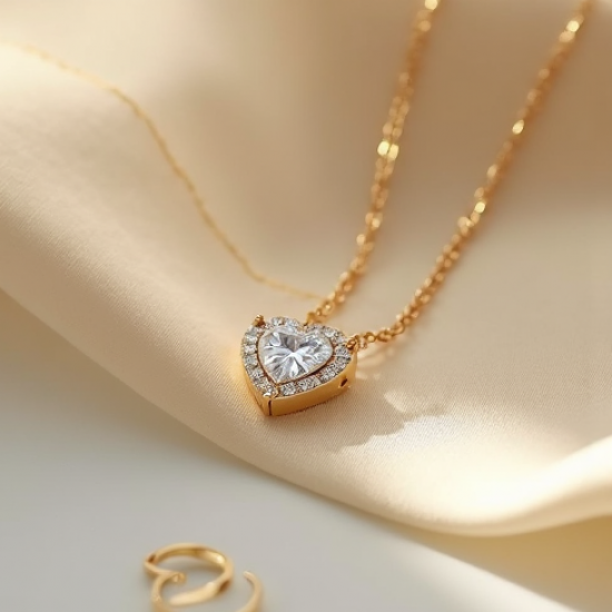 Dainty Pendant Necklace with Heart Motif