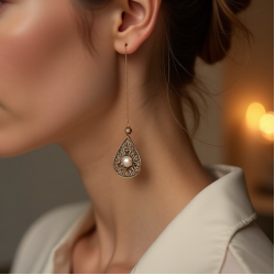 Vintage-Inspired Drop Earrings in Antique Finish