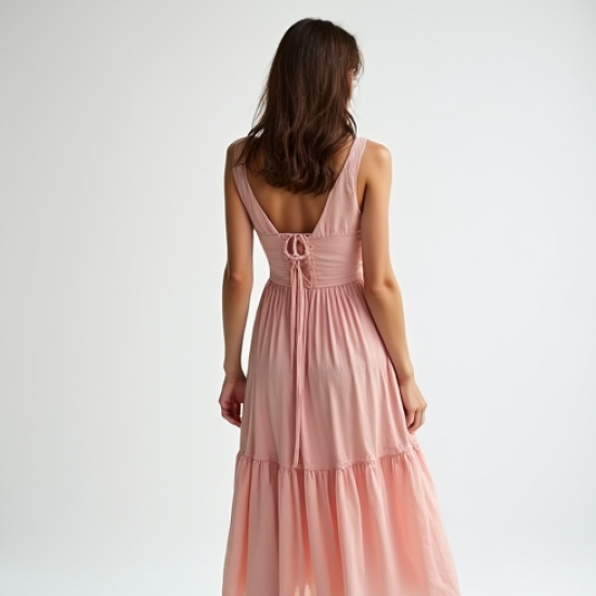 Tiered Tiered Midi Dress in Pastel Shades