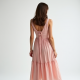 Tiered Tiered Midi Dress in Pastel Shades