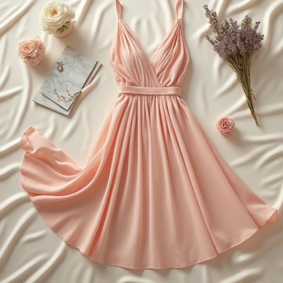 Chiffon Cocktail Dress in Pastel Shades