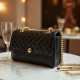 Quilted Clutch Bag with Gold Chain