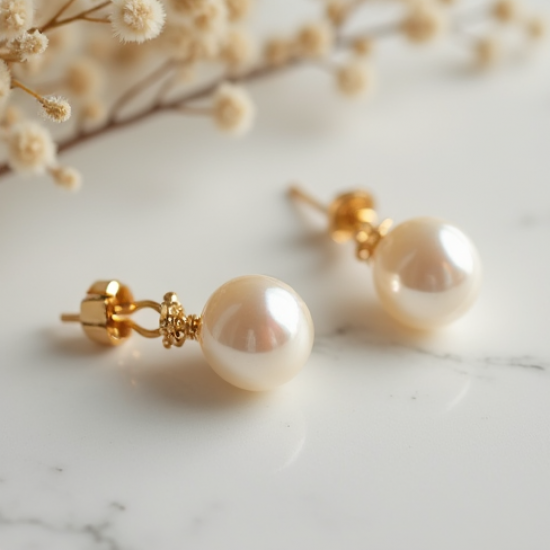 Pearl Accent Hoop Earrings with Freshwater Pearl