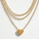 Layered Layered Necklace with Heart Motif