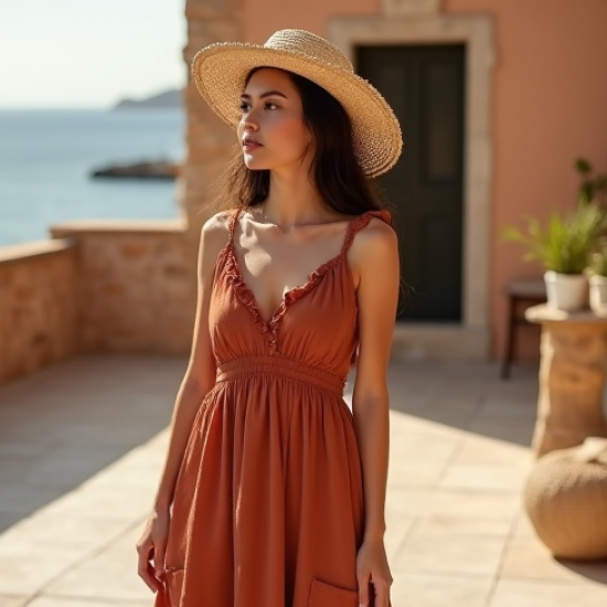 Tiered Sundress with V-Neckline