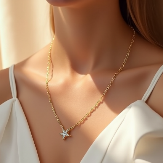 Gold-Plated Charm Bracelet with Star Pendant