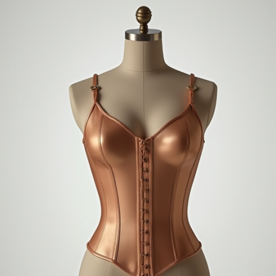 Satin Corset Top with Keyhole Back