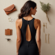 Striped Sheer Mesh Top with Keyhole Back