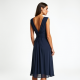 Silk A-Line Party Dress with V-Neckline