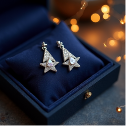 Delicate Drop Earrings with Star Pendant