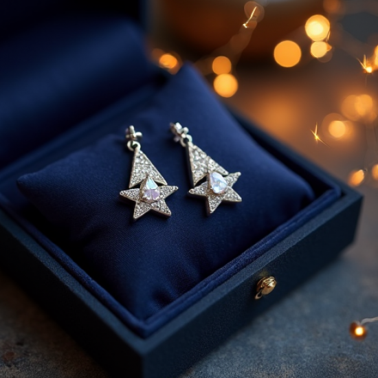 Delicate Drop Earrings with Star Pendant