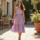 Tiered Midi Skirt in Pastel Color