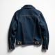 Denim Biker Jacket with Oversized Collar